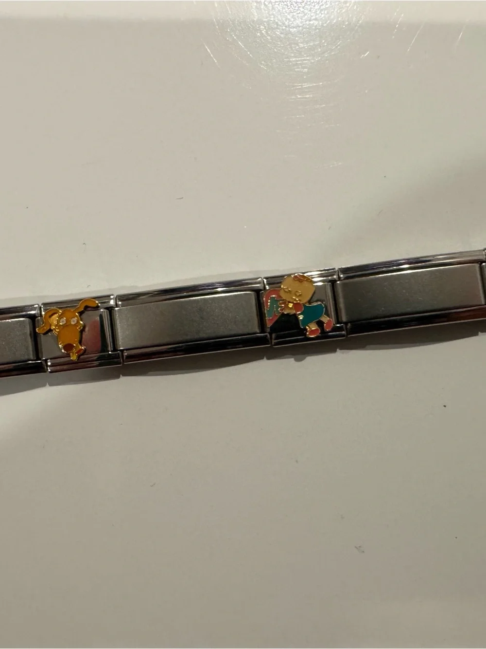 Nickelodeon Rugrats Italian Charm Bracelet Stainless Links adjustable 9mm Y2K